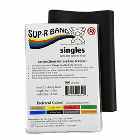 SUP-R BAND Latex Free Exercise Band-5 Foot Strip, Set of 5 Sup-R-Band-10-6308